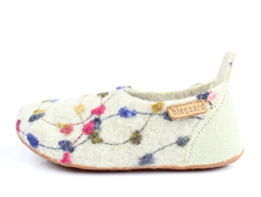Bisgaard slippers cream flowers